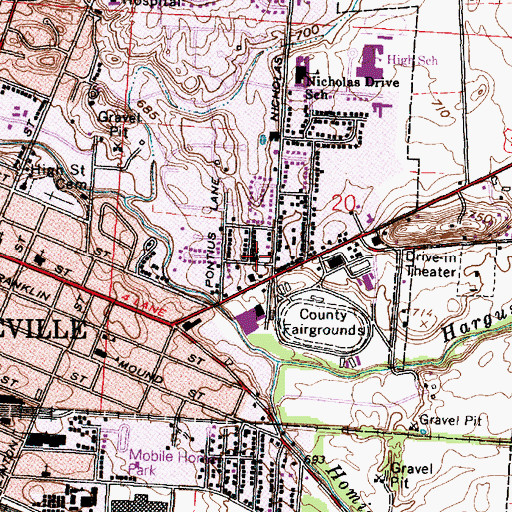 Topographic Map of First Freewill Baptist Church, OH