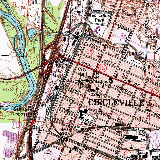 Topographic Map of Saint Josephs Catholic Church, OH
