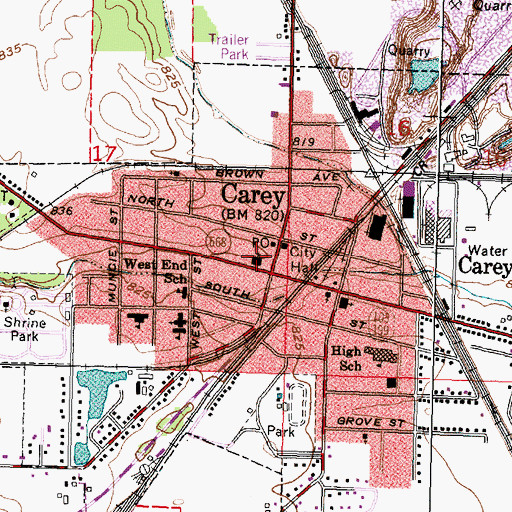 Topographic Map of Christ Lutheran Church, OH
