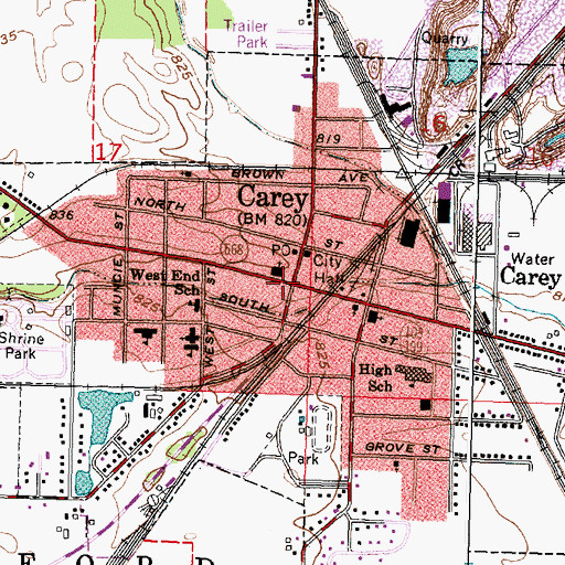 Topographic Map of Faith Christian Fellowship Church, OH