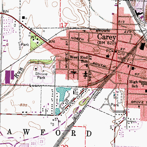 Topographic Map of Our Lady of Consolation School, OH
