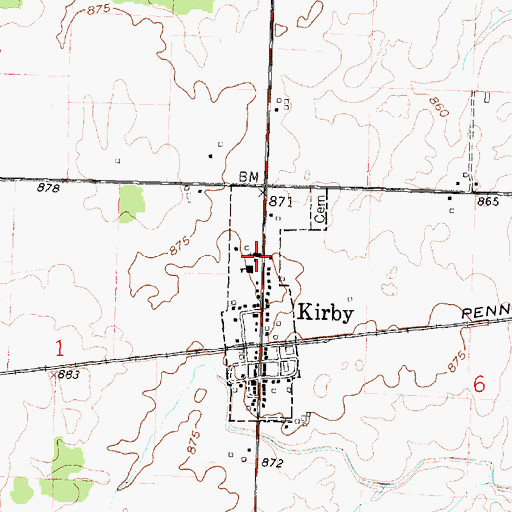 Topographic Map of Saint Marys Catholic Church, OH