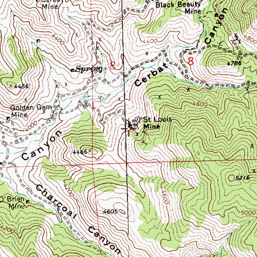 Topographic Map of Saint Louis Mine, AZ