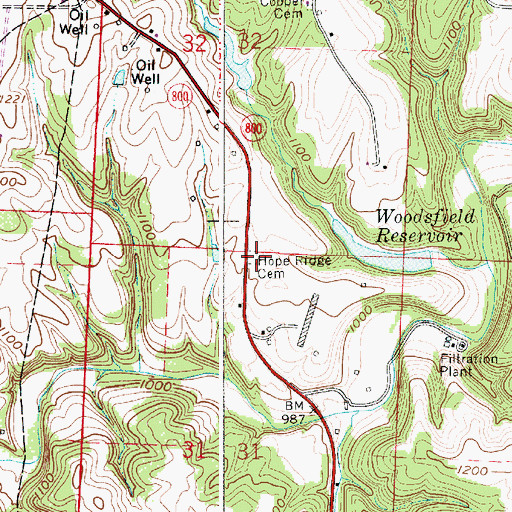 Topographic Map of Hope Ridge (historical), OH