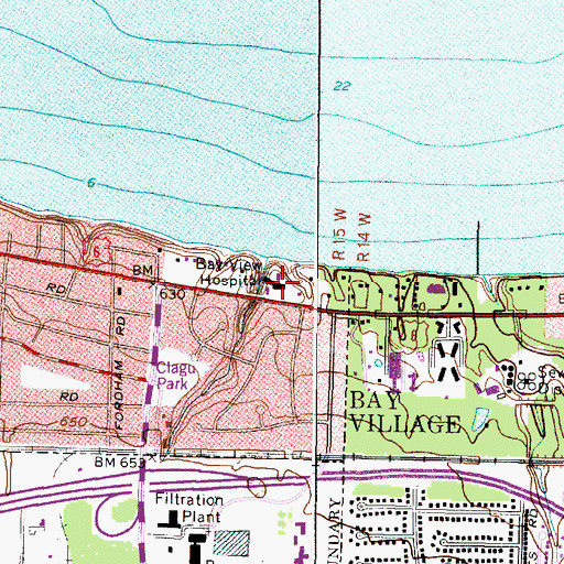 Topographic Map of Bay View Hospital (historical), OH