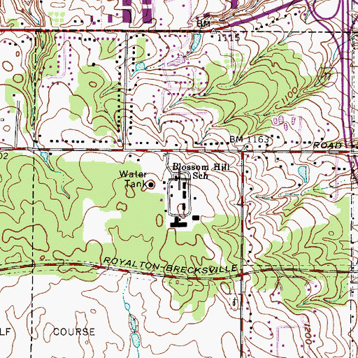Topographic Map of Blossom Hill School, OH