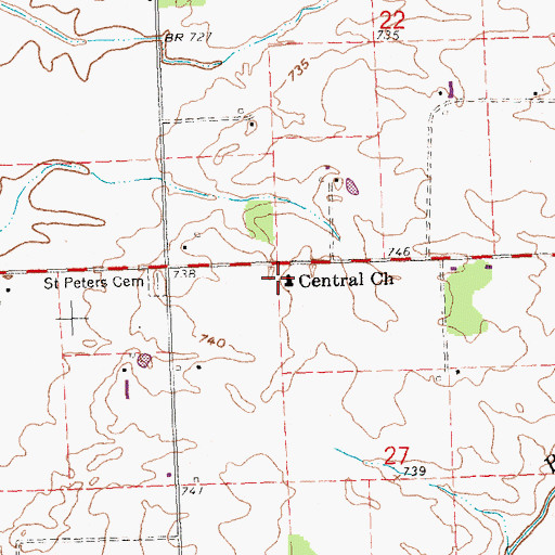 Topographic Map of Central Mennonite Church, OH
