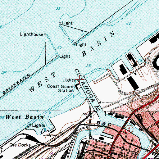 Topographic Map of Cuyahoga River, OH
