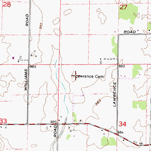 Topographic Map of Lawrence Cemetery, OH
