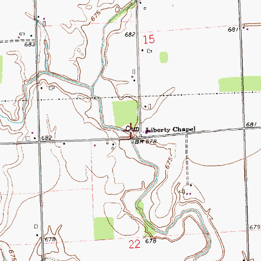 Topographic Map of Liberty Chapel United Methodist Church, OH