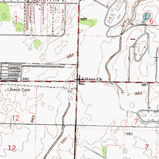 Topographic Map of Likens Church, OH