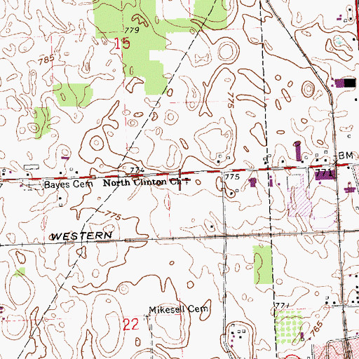 Topographic Map of North Clinton Mennonite Church, OH