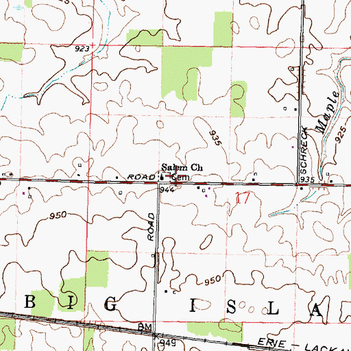 Topographic Map of Salem Church of God, OH