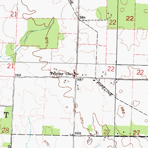 Topographic Map of Trinity Evangelical Lutheran Church, OH