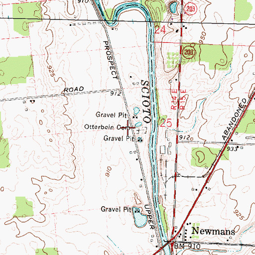 Topographic Map of Otterbine Church (historical), OH