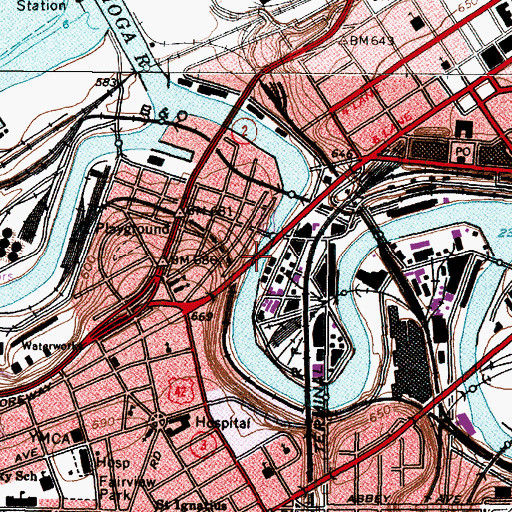Topographic Map of Detroit Superior Viaduct, OH