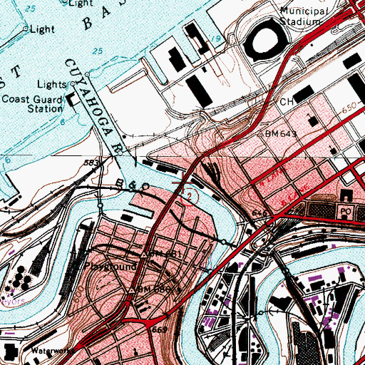 Topographic Map of Main Avenue Viaduct, OH