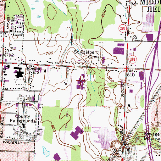 Topographic Map of Southwest General Health Center, OH