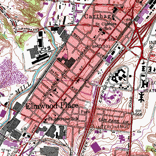 Topographic Map of Saint Matthews United Church of Christ, OH