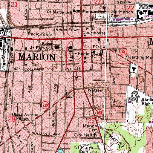 Topographic Map of First United Church of Christ, OH