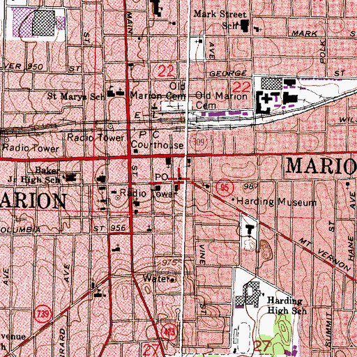 Topographic Map of Salem United Church of Christ, OH