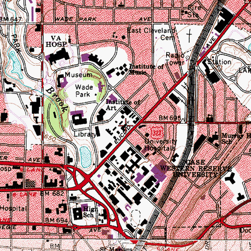 Topographic Map of Church of the Covenant, OH