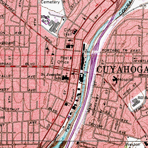 Topographic Map of Pilgrim United Church of Christ, OH