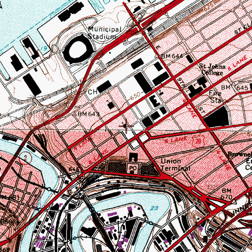 Topographic Map of Old Stone Church, OH