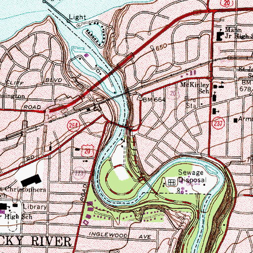 Topographic Map of Eddys Boat Harbor, OH