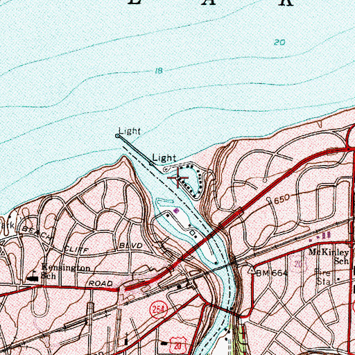 Topographic Map of Clifton Lagoon, OH