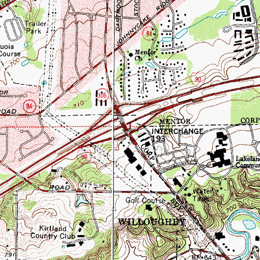 Topographic Map of Interchange 193, OH