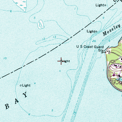 Topographic Map of Moseley Channel Range Lights, OH