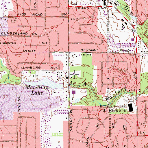 Topographic Map of First Church of Christ Scientist, OH