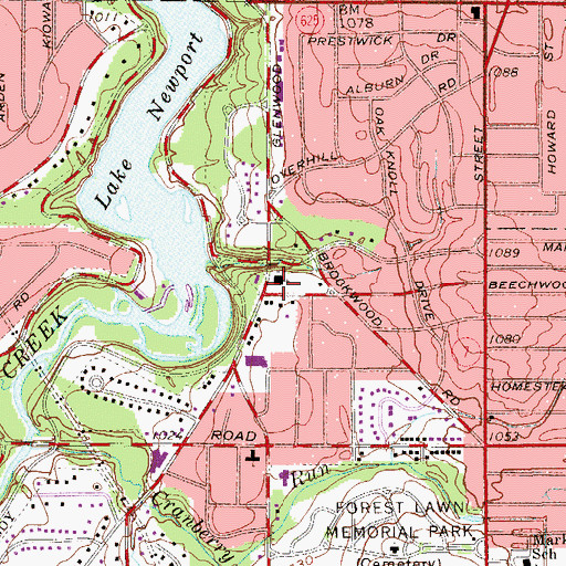 Topographic Map of Saint Marks Lutheran Church, OH