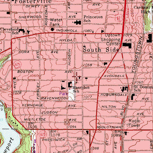 Topographic Map of Church of God, OH