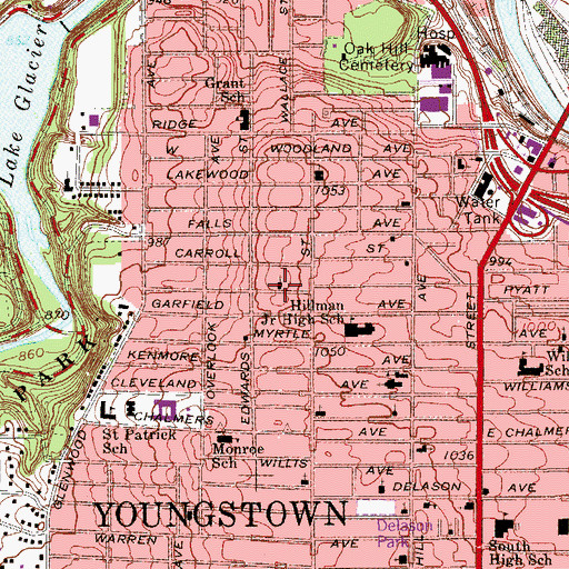 Topographic Map of Victory Lutheran Church, OH