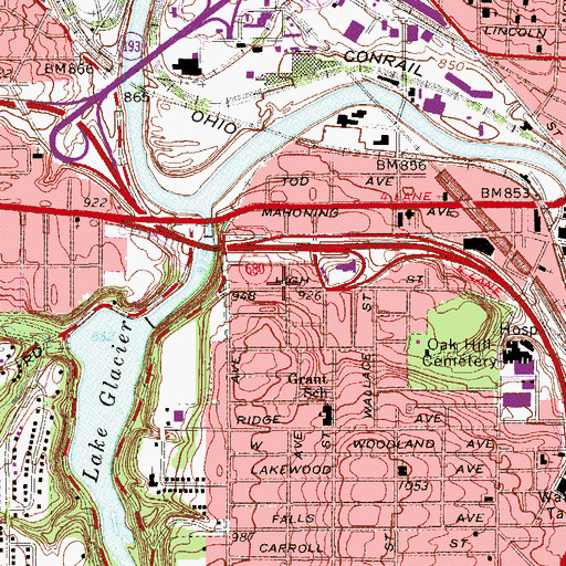 Topographic Map of Rockview Mennonite Church, OH