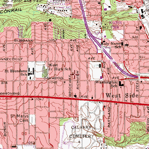 Topographic Map of Concordia Evangelical Lutheran Church, OH