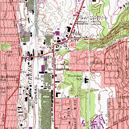 Topographic Map of Kimmel Brook Baptist Church, OH