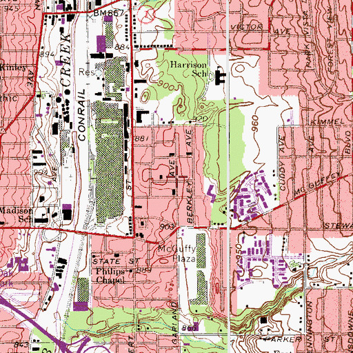 Topographic Map of Greater Ebenezer Baptist Church, OH