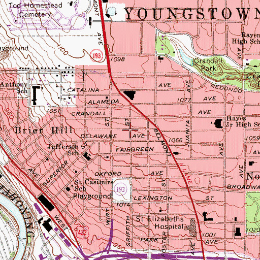 Topographic Map of Original Church of God, OH