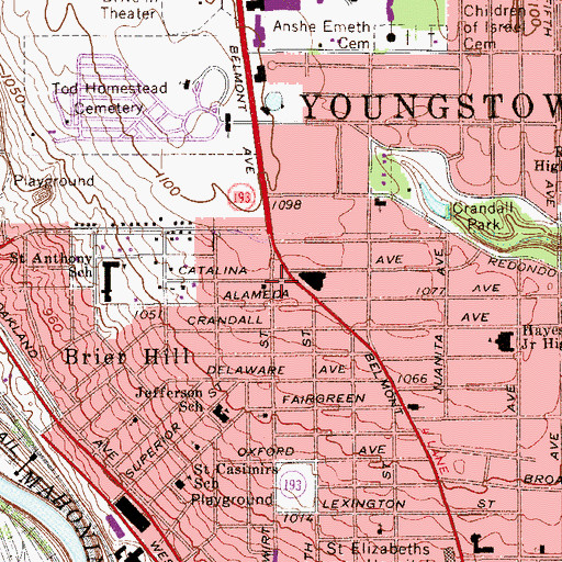 Topographic Map of Kingdom Hall Jehovahs Witnesses, OH