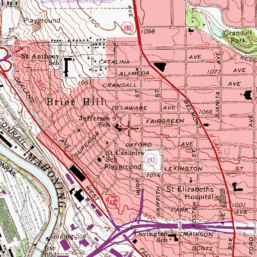 Topographic Map of Faith and Deliverance Church of God in Christ, OH