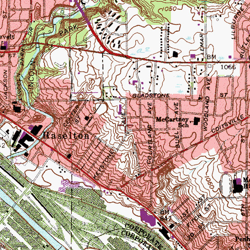 Topographic Map of Saint Elizabeth Roman Catholic Church, OH