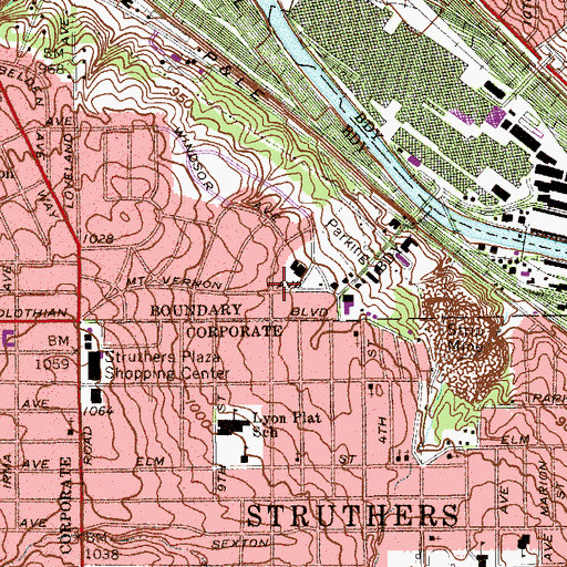 Topographic Map of Word of Grace Church, OH