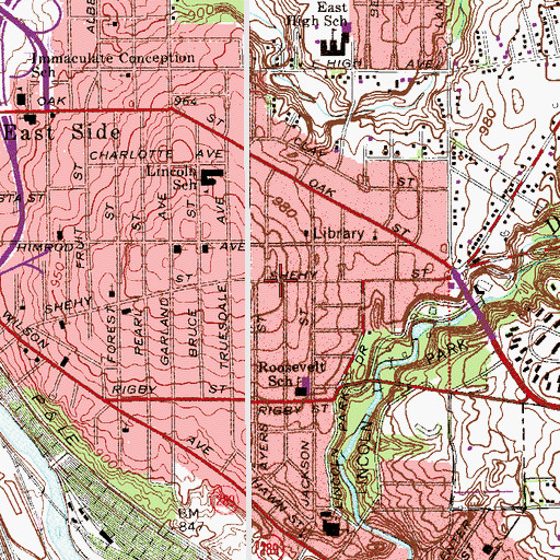 Topographic Map of Refuge Apostolic Temple, OH