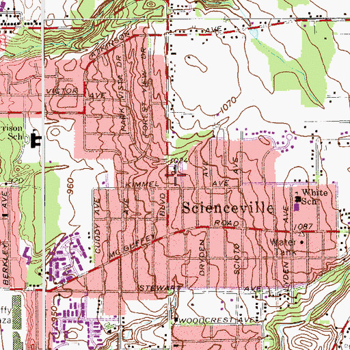 Topographic Map of Berean Fellowship Church, OH