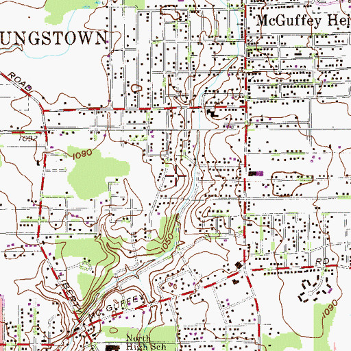 Topographic Map of Full Gospel Fellowship Church, OH
