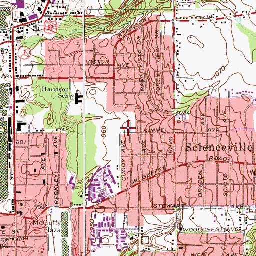 Topographic Map of Heavenly Place Church of God in Christ, OH