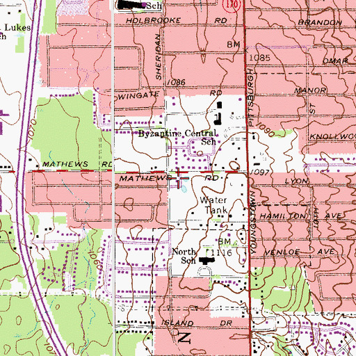 Topographic Map of Saint Paul United Church of Christ, OH